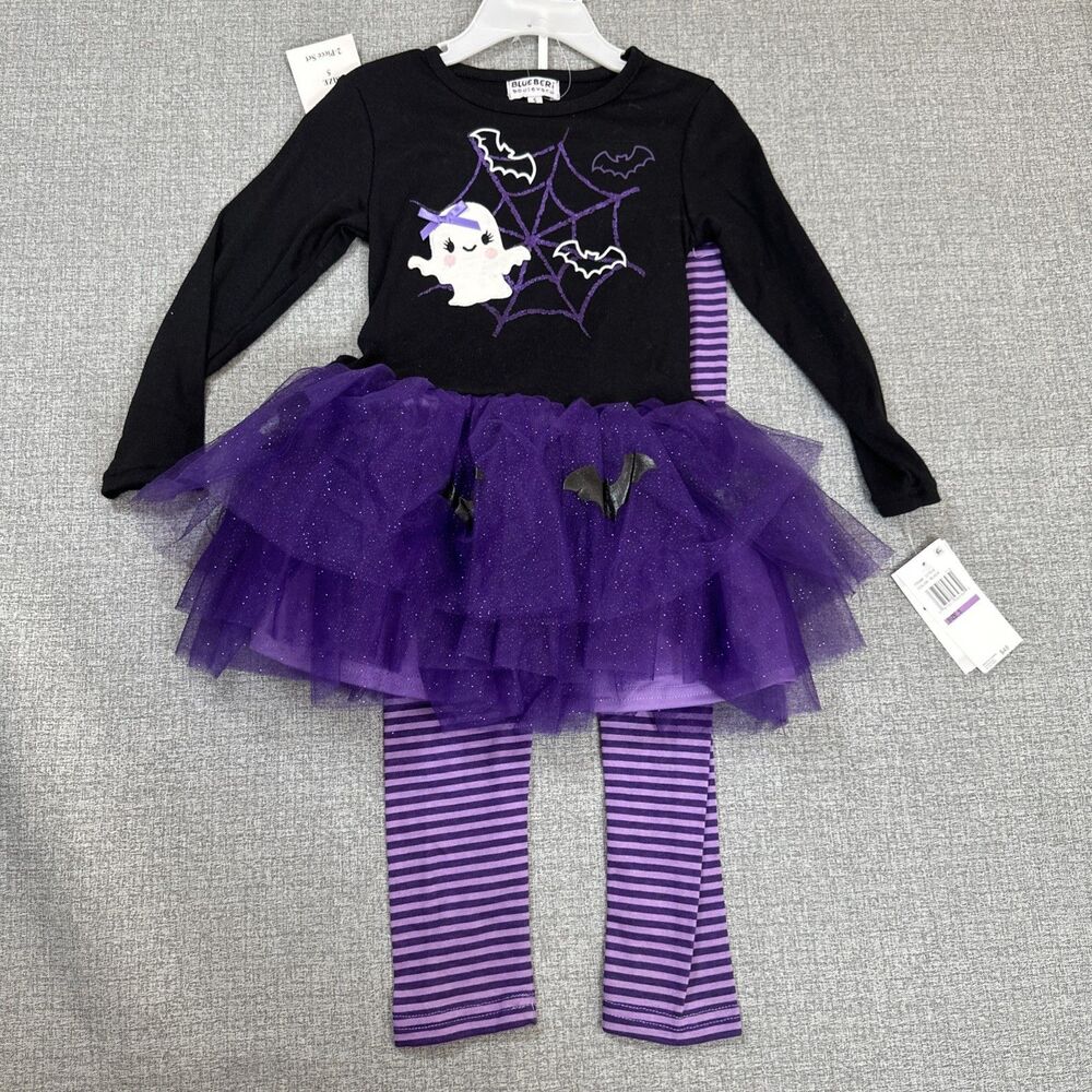 Blueberi Boulevard Halloween 2-Piece Set Dress & Tights Size 5